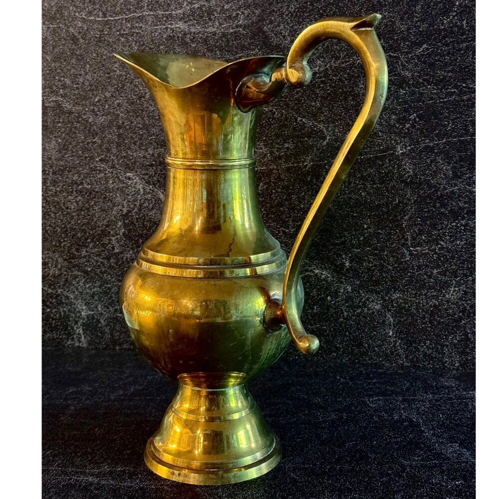 Solid Brass Large Pitcher, Urn, Vase